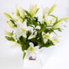 Premium white lilies from the top by The gorgeous flower co