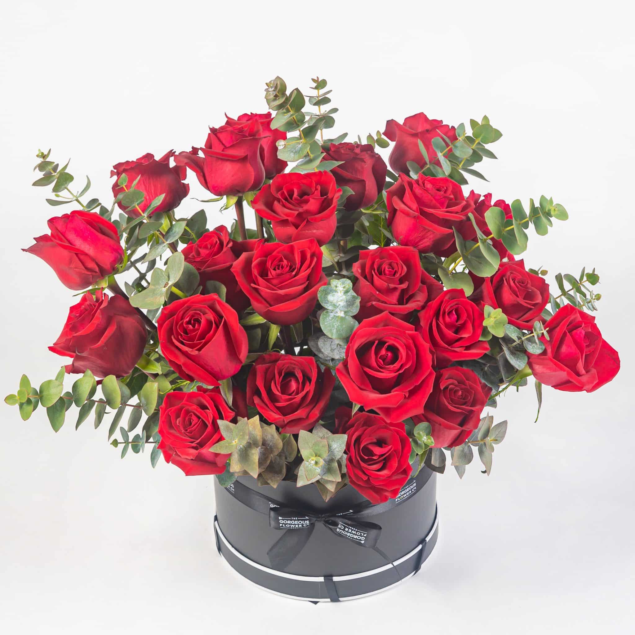 Buy 25 Red Roses in Heart Box Flowers Online Arabian Flora