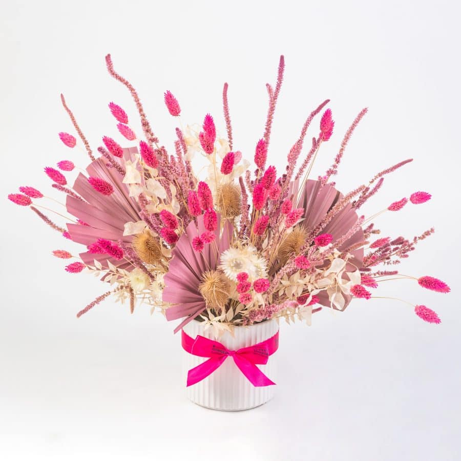 Gorgeous dried pink arrangement